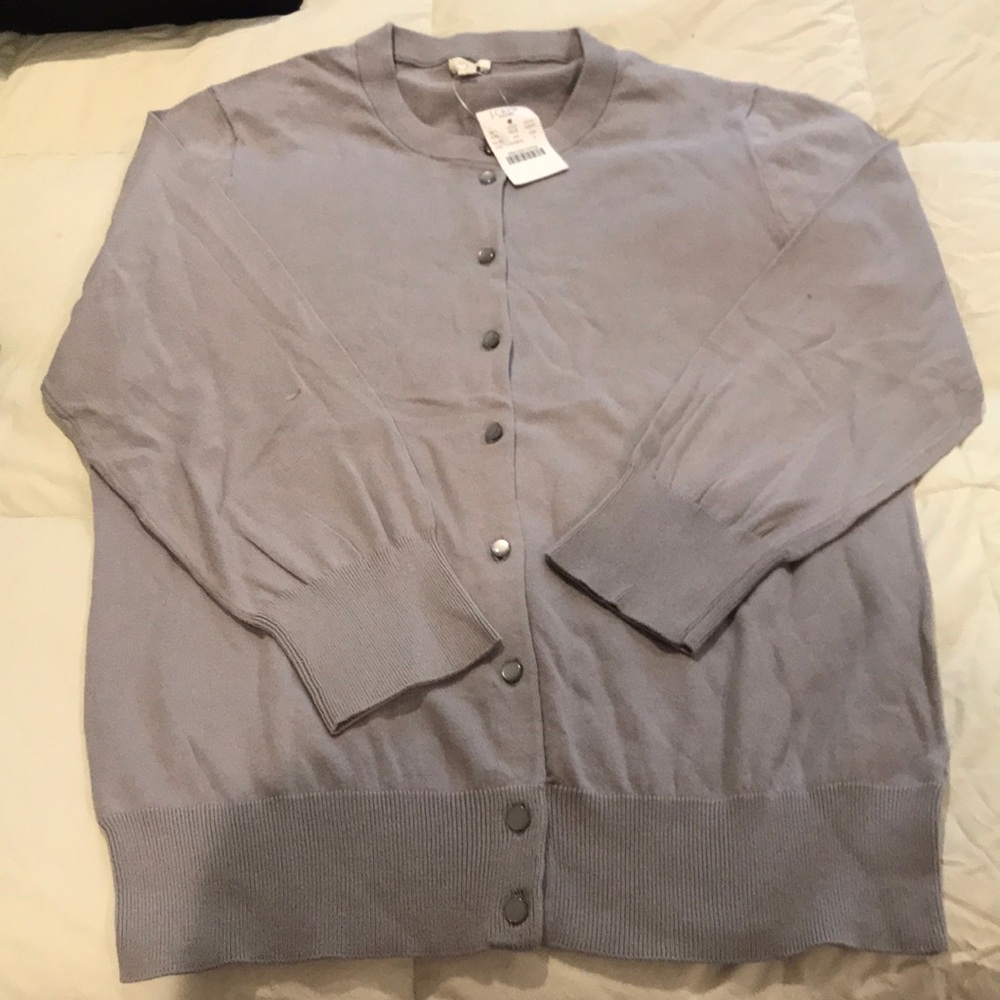 JCREW Factory - Jackie Cardigan - L - Light Grey